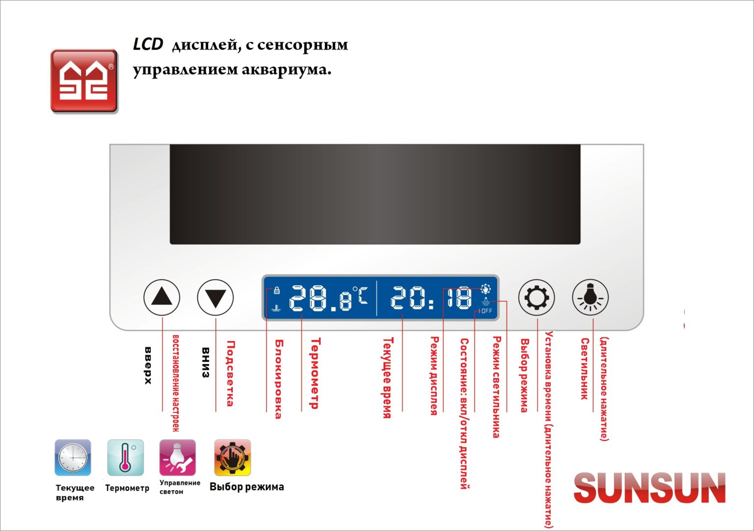 Sunsun Аквариум с крышкой Sunsun AT 350A (СанСан Аквариум с крышкой Sunsun AT 350A) купить в Киеве - AquaDeco Shop