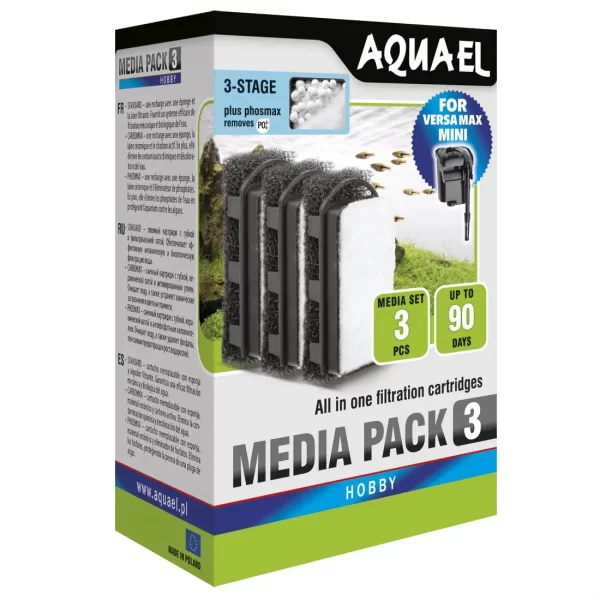 Фильтрующий картридж Aquael «Media Pack PhosMax» 3 шт. (для навесного фильтра Aquael Versamax-mini) арт. 113275 | AquaDeco shop