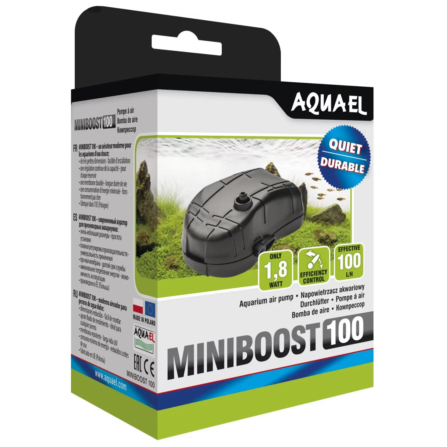 Компрессор Aquael «Miniboost 100» для аквариума до 100 л арт. 115316 | AquaDeco shop