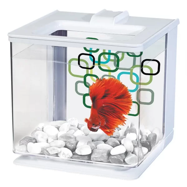 Аквариум Marina «Betta EZ Care» белый, прямой 16 x 16 x 16 см (2,5 л) арт. 13357 | AquaDeco shop