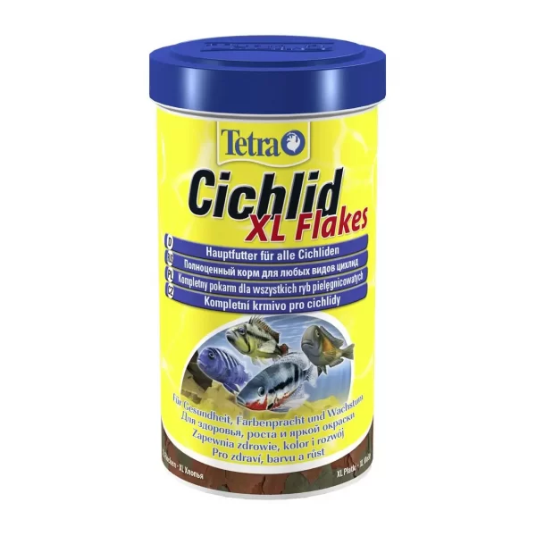 Сухой корм для аквариумных рыб Tetra в хлопьях «Cichlid XL Flakes» 500 мл (для всех цихлид) арт. 139985 | AquaDeco shop