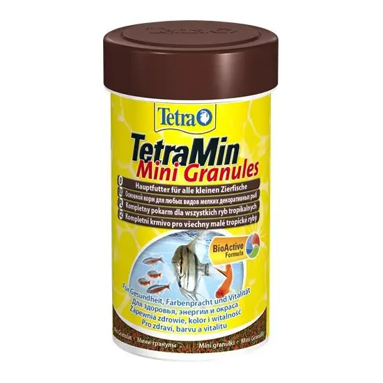 Сухой корм для аквариумных рыб Tetra в гранулах «TetraMin Mini Granules» 100 мл (для всех аквариумных рыб) арт. 199057 | AquaDeco shop