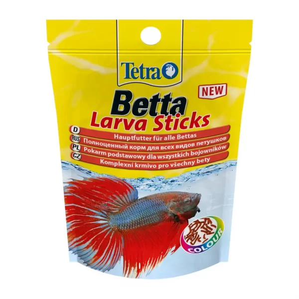 Сухой корм для аквариумных рыб Tetra в палочках «Betta Larva Sticks» 5 г (для петушков) арт. 259317 | AquaDeco shop