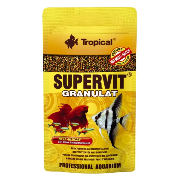 Сухой корм для аквариумных рыб Tropical в гранулах «Supervit Granulat» 10 г (для всех аквариумных рыб) арт. 61401 | AquaDeco shop