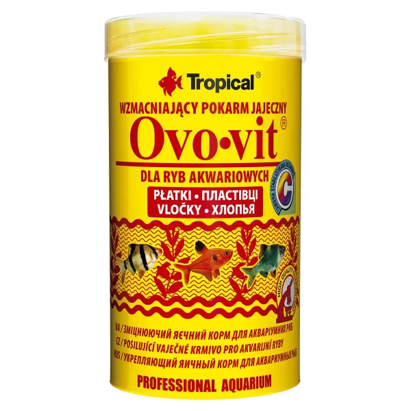 Сухой корм для аквариумных рыб Tropical в хлопьях «Ovo-Vit» 250 мл (для всех аквариумных рыб) арт. 77034 | AquaDeco shop