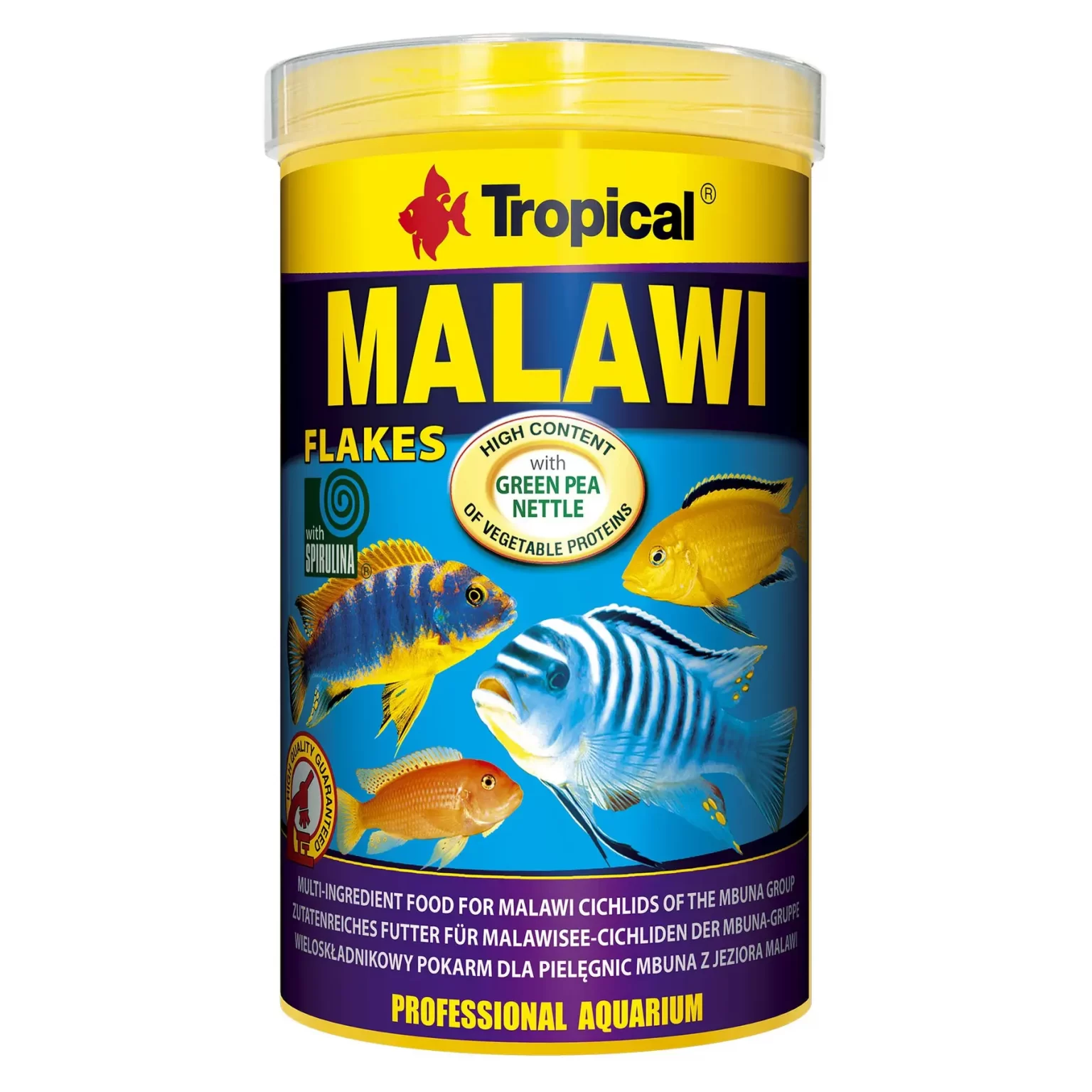 Сухой корм для аквариумных рыб Tropical в хлопьях «Malawi» 1 л (для травоядных цихлид) арт. 77226 | AquaDeco shop