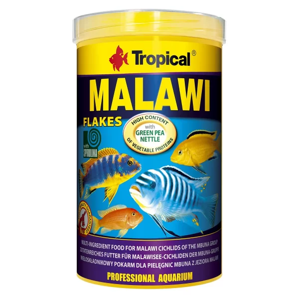 Сухой корм для аквариумных рыб Tropical в хлопьях «Malawi» 1 л (для травоядных цихлид) арт. 77226 | AquaDeco shop