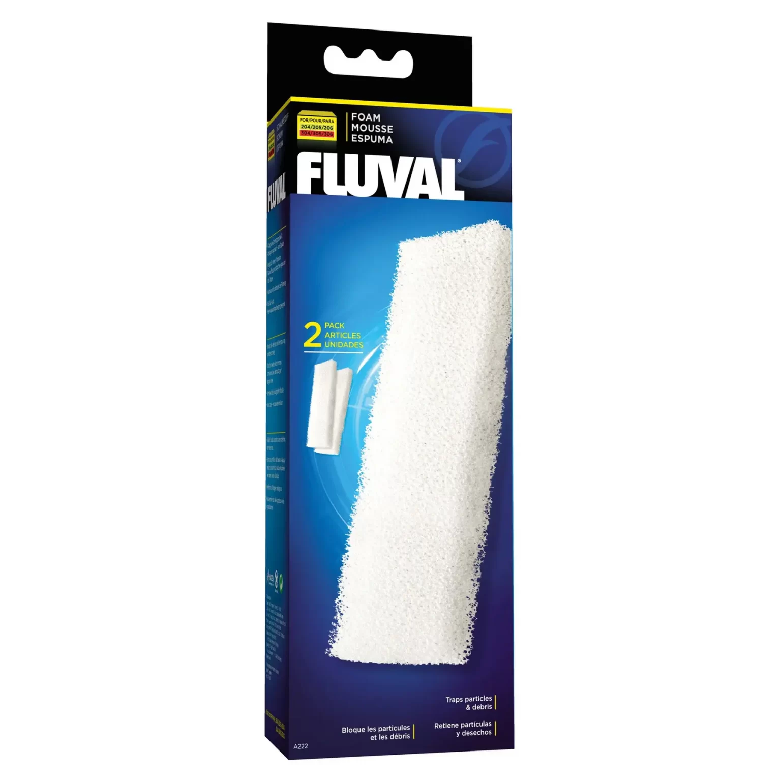 Губка Fluval «Foam Filter Block» 2 шт. (для внешнего фильтра Fluval 204 / 205 / 206 / 304 / 305 / 306) арт. A222 | AquaDeco shop