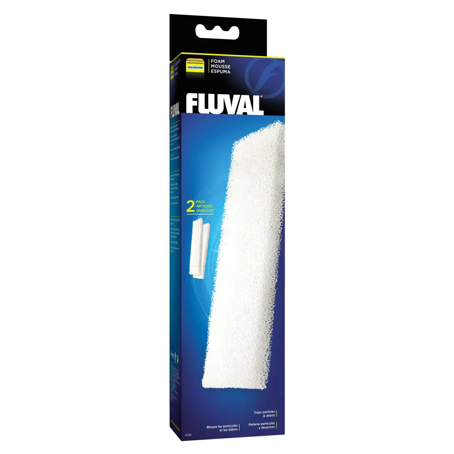 Губка Fluval «Foam Filter Block» 2 шт. (для внешнего фильтра Fluval 404 / 405 / 406) арт. A226 | AquaDeco shop