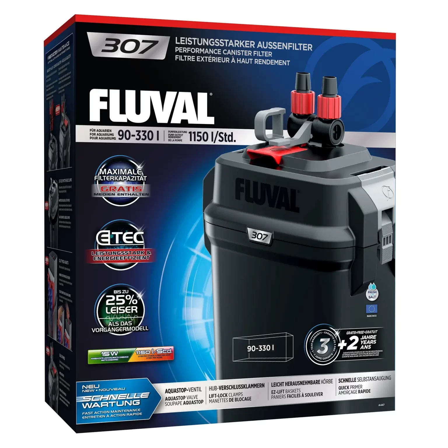 Внешний фильтр Fluval «307» для аквариума 90-330 л арт. A447 | AquaDeco shop