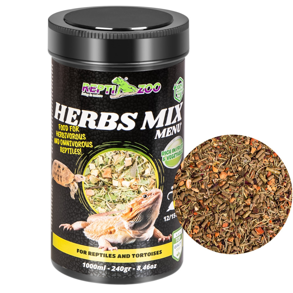 Рослинна суміш для рептилій і черепах Repti-Zoo Herbs Mix Menu 1000мл.