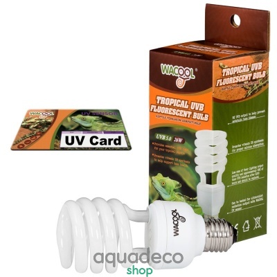 Купить Лампочка е27 WaCool Tropical UVB 5.0 26W + UV card в Киеве с доставкой по Украине