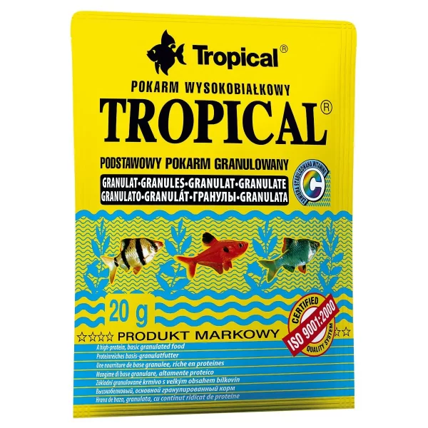 Сухой корм для аквариумных рыб Tropical в гранулах «Tropical Granulat» 20 г (для всех аквариумных рыб) арт. 61481 | AquaDeco shop