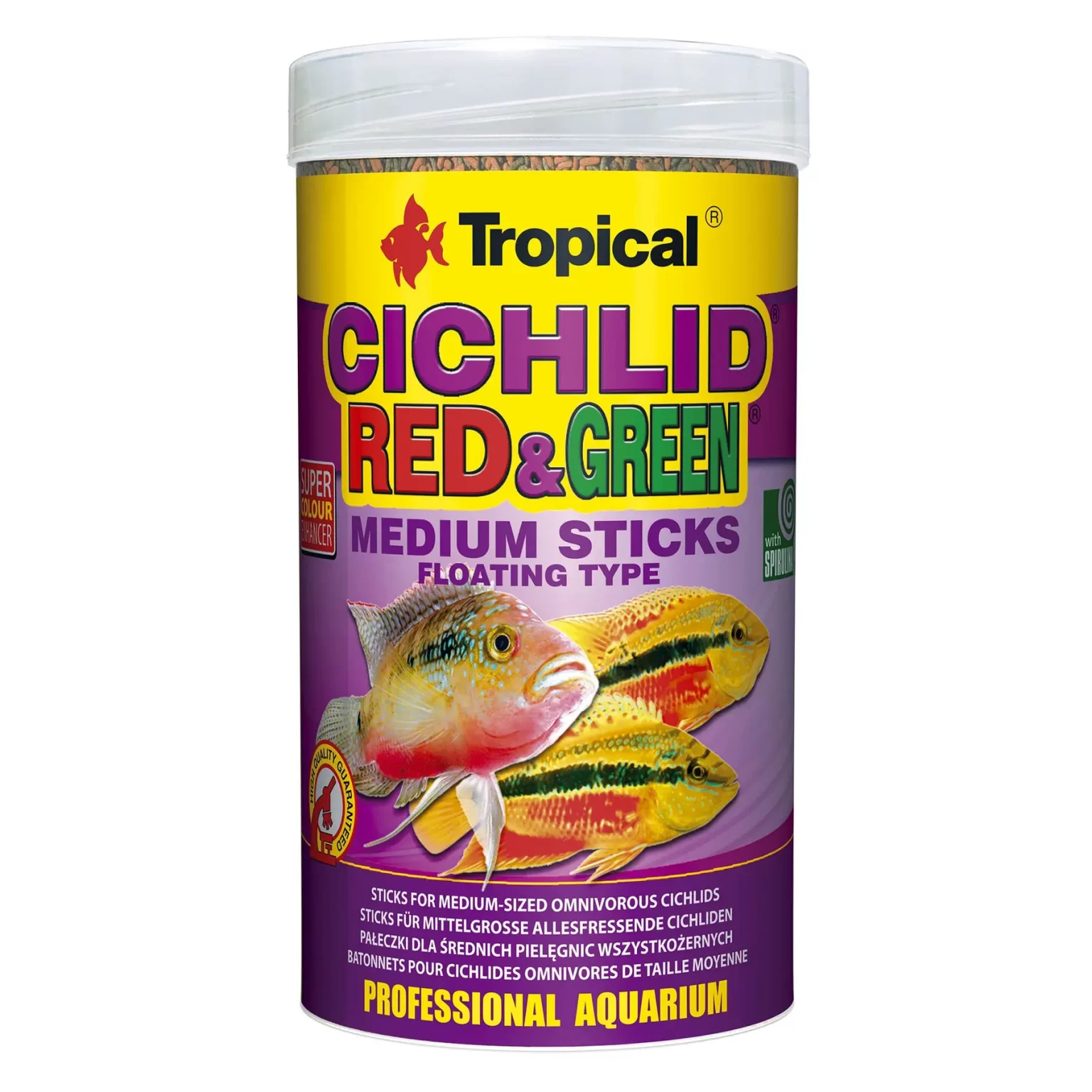 Сухой корм для аквариумных рыб Tropical в палочках «Cichlid Red & Green Medium Sticks» 250 мл (для всех цихлид) арт. 63724 | AquaDeco shop