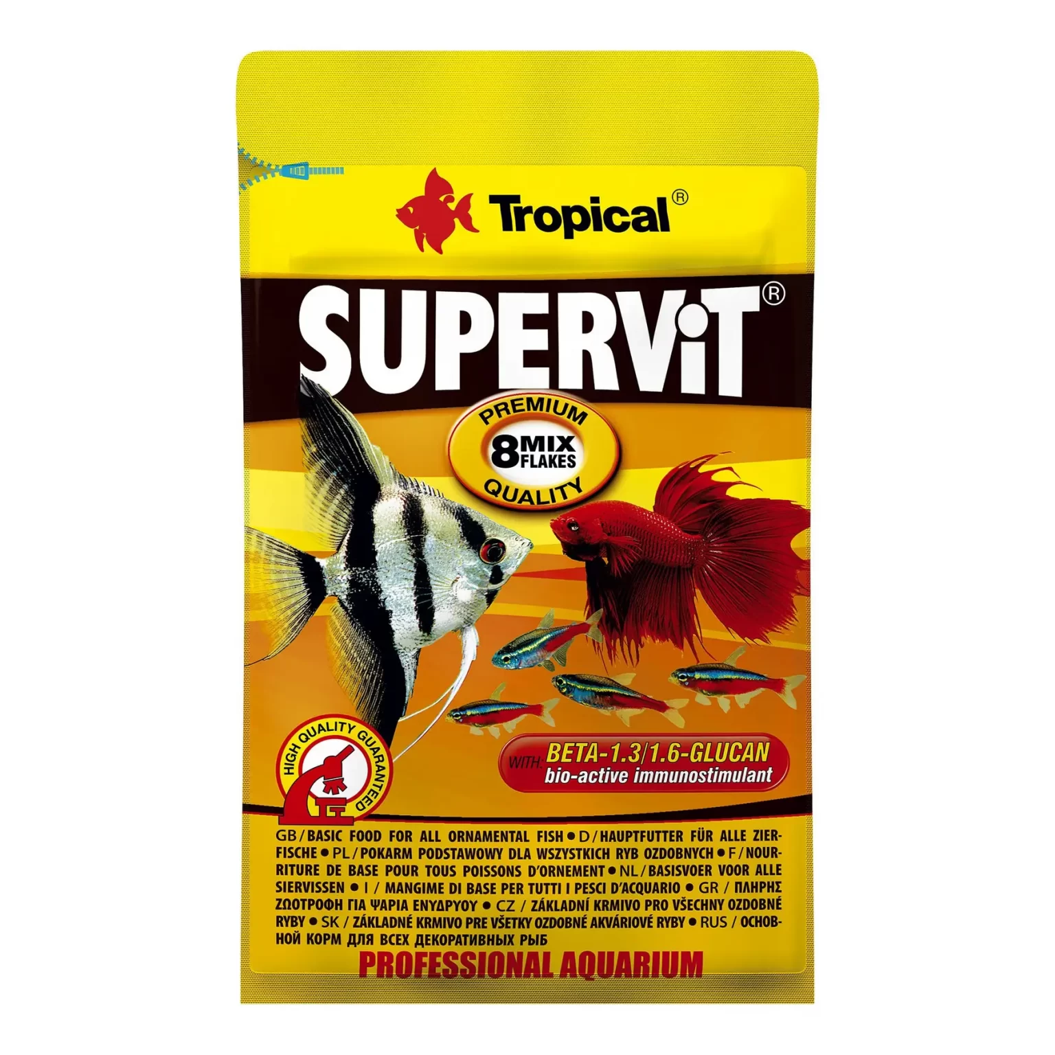 Сухой корм для аквариумных рыб Tropical в хлопьях «Supervit» 12 г (для всех аквариумных рыб) арт. 70401 | AquaDeco shop