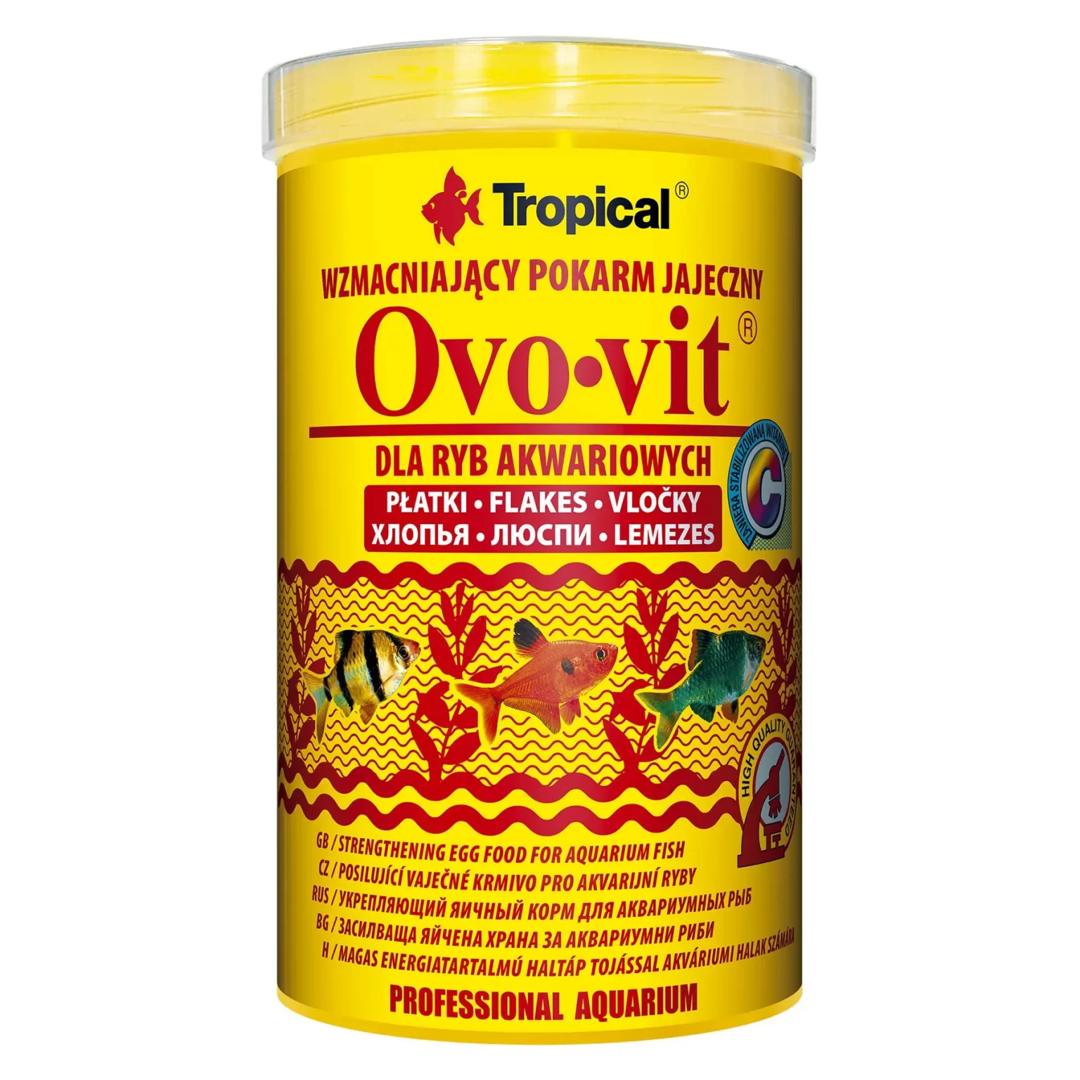 Сухой корм для аквариумных рыб Tropical в хлопьях «Ovo-Vit» 1 л (для всех аквариумных рыб) арт. 77036 | AquaDeco shop