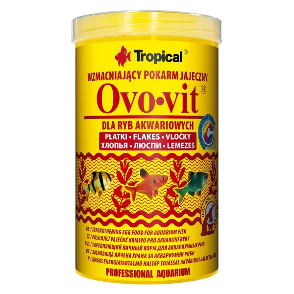 Сухой корм для аквариумных рыб Tropical в хлопьях «Ovo-Vit» 1 л (для всех аквариумных рыб) арт. 77036 | AquaDeco shop