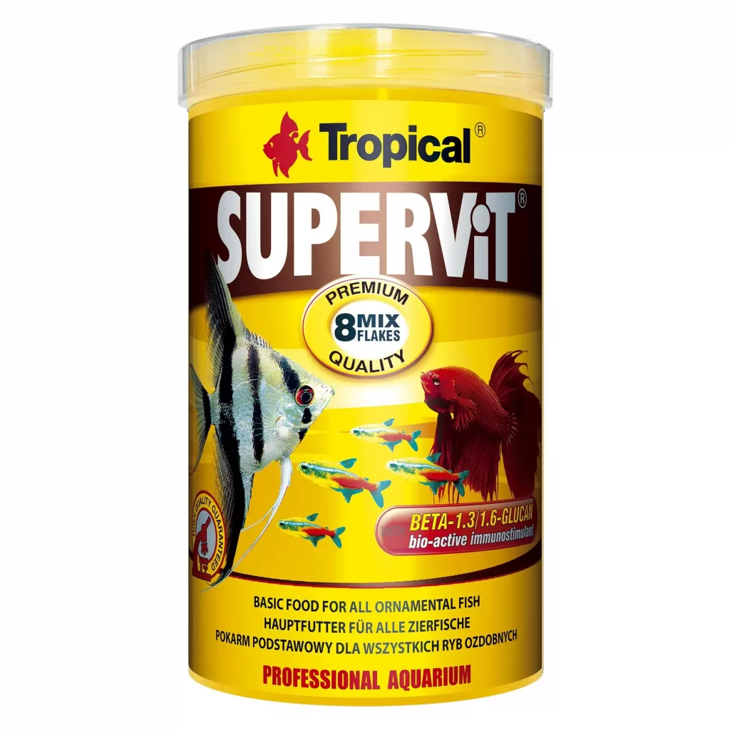 Сухой корм для аквариумных рыб Tropical в хлопьях «Supervit» 1 л (для всех аквариумных рыб) арт. 77106 | AquaDeco shop