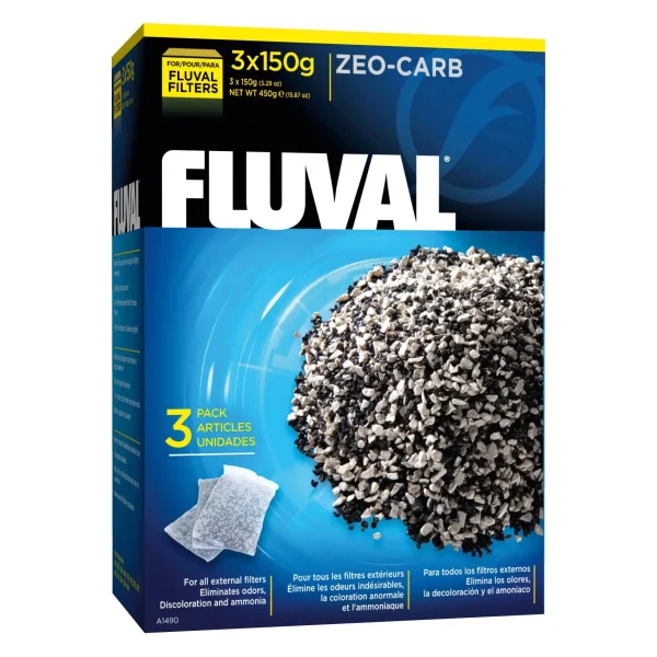 Наполнитель для фильтра Fluval «Zeo-Carb» активированный уголь и цеолит (3 x 150 г) арт. A1490 | AquaDeco shop