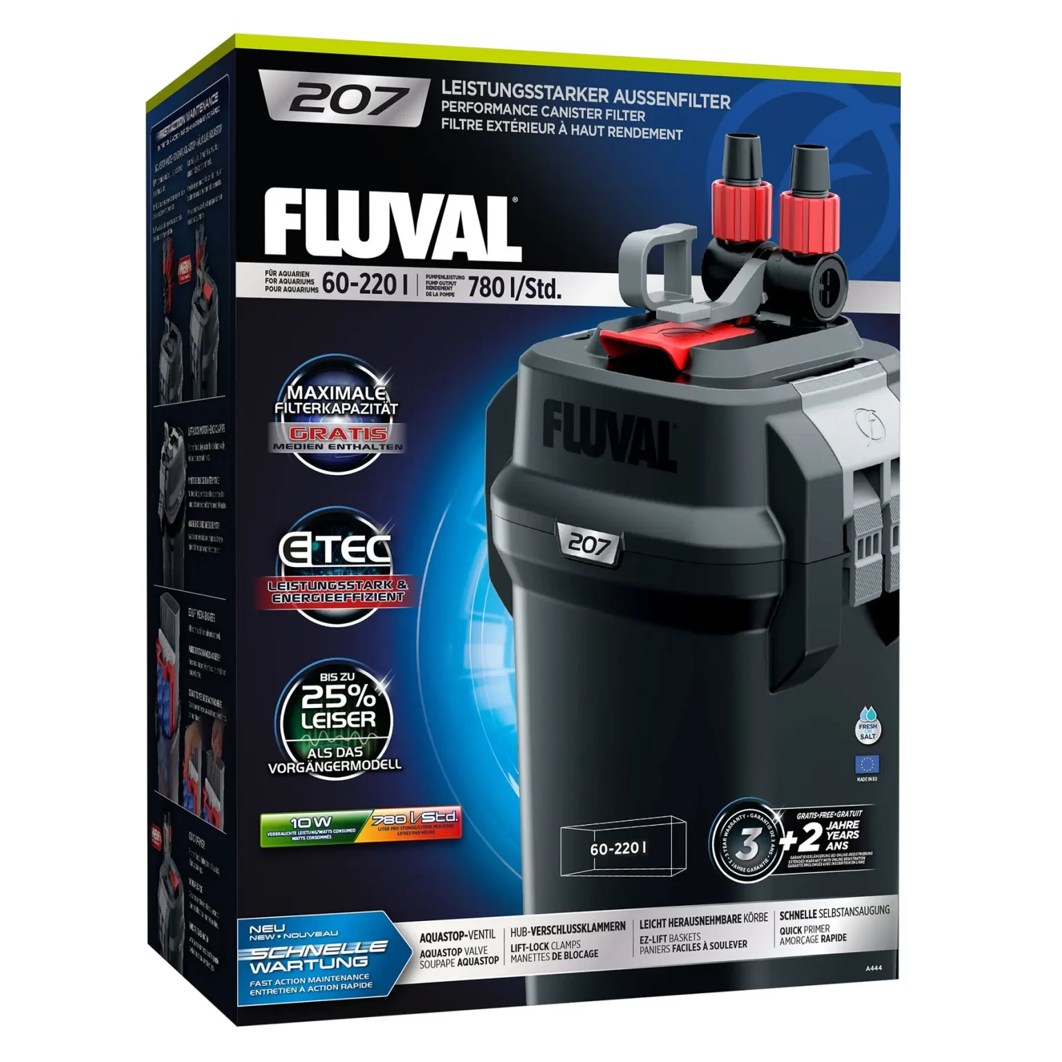 Внешний фильтр Fluval «207» для аквариума 60-220 л арт. A444 | AquaDeco shop