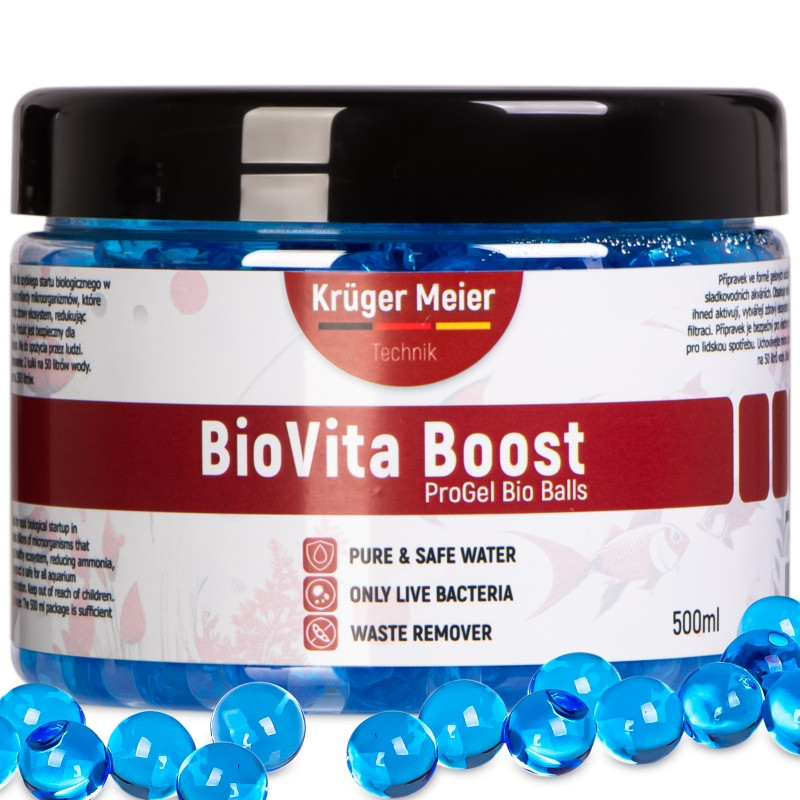 Бактерии в гелевых шариках для аквариума Kruger Meier BioVita Boost 500мл.