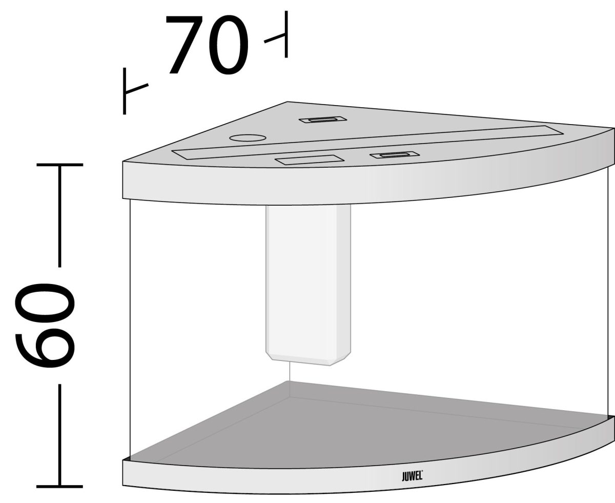 Акваріум Juwel кутовий Trigon 190 LED чорний, 99х60х70 см, 190 л