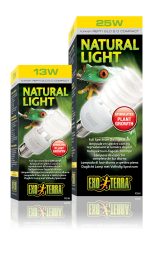 Лампа тераріумна Exo Terra Repti GLO 2.0 Natural Light для усіх видів рептилій та амфібій, люмінесцентна, 13 W, E27 (для опромінення)