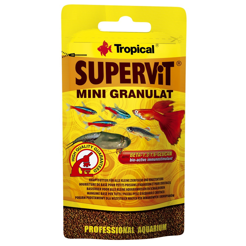 Сухий корм Tropical Supervit Mini Granulat для акваріумних риб, 10 г (гранули)