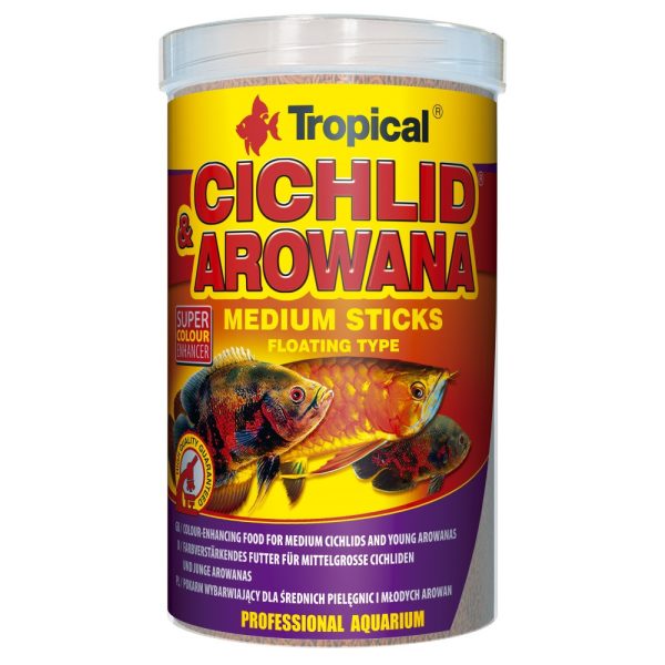 Сухий корм Tropical Cichlid Red & Green Medium Sticks для всіх цихлід, 360 г (палички)