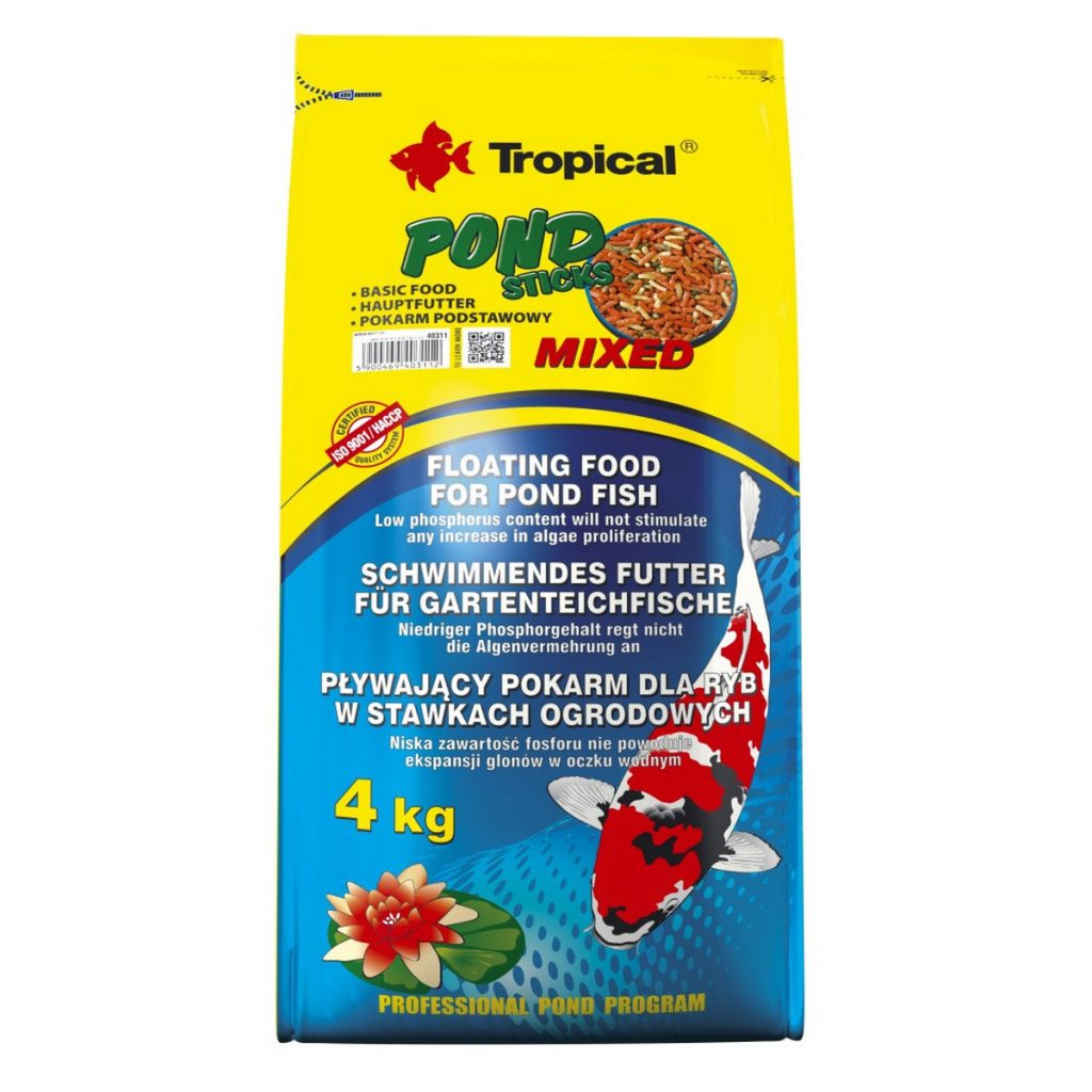 Сухий корм Tropical Pond Sticks Mixed для ставкових риб, 4 кг (пластівці)