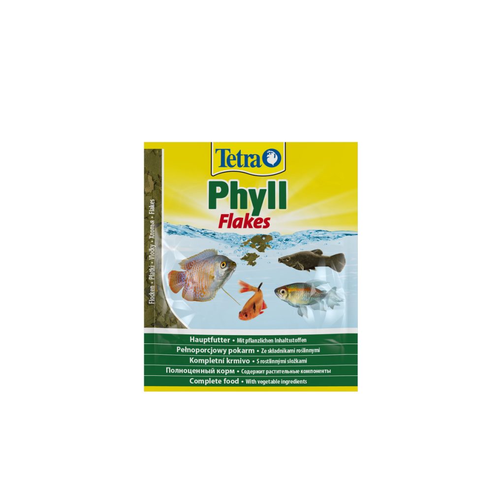 Корм Tetra Phyll Flakes для травоїдних рибок, 12 г (пластівці)