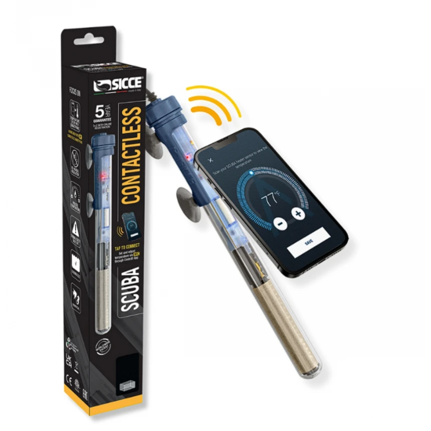 SICCE SCUBA CONTACTLESS 400W акваріумний нагрівач з електронним термостатом та NFC налаштуванням AquaDeco Shop