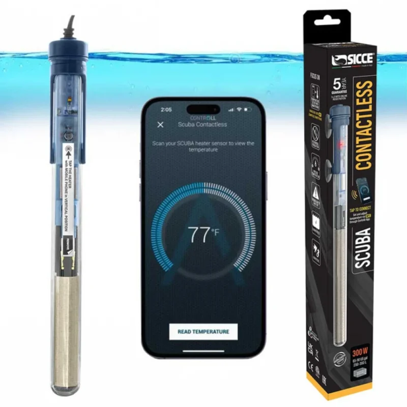 SICCE SCUBA CONTACTLESS 400W акваріумний нагрівач з електронним термостатом та NFC налаштуванням AquaDeco Shop